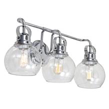 JONATHAN Y Chrome Shirley 24" 3-light Metal Bubbled Glass Vanity Light