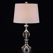 JONATHAN Y Clear & Chrome Channing 25.5" Crystal & Metal Table Lamp