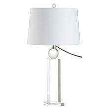 JONATHAN Y Clear Charlotte 28.5" Crystal LED Table Lamp