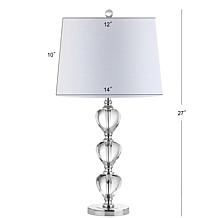JONATHAN Y Clear Chrome Cole 27" Crystal LED Table Lamp