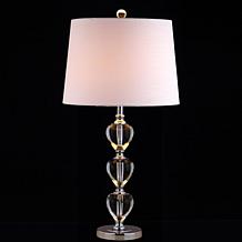 JONATHAN Y Clear Chrome Cole 27" Crystal LED Table Lamp
