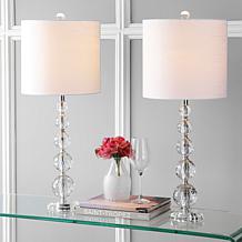 JONATHAN Y Clear Chrome Nala 28.5" Crystal LED Set of 2 Table Lamps