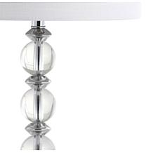 JONATHAN Y Clear Chrome Paul 26" Crystal Metal LED Set of 2 Table Lamp
