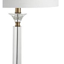 JONATHAN Y Clear Gold Mark 28" Crystal & Metal LED Set of 2 Table Lamp