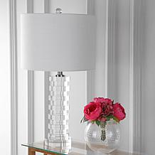 JONATHAN Y Clear Sasha 25" Crystal LED Table Lamp