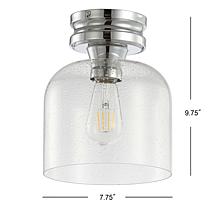 Jonathan Y Domenic 7.75" Metal and Bubbled Glass LED Flush Mount Light