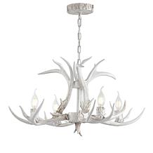 Jonathan Y Eldora 26" Adjustable Resin Antler 4-Light LED Chandelier 