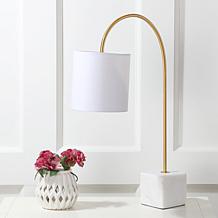 JONATHAN Y Fisher 25" Marble and Brass LED Table Lamp

