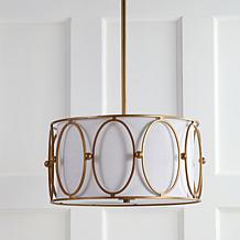 JONATHAN Y Gold and White Violetta 19" 3-Light Metal LED Pendant