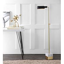 JONATHAN Y Gold Carrara Marble Iva 56.5" Adjustable Brass Floor Lamp
