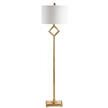 JONATHAN Y Gold Leaf Juno 62.5" Metal LED Floor Lamp