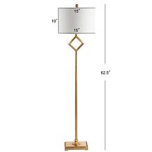 JONATHAN Y Gold Leaf Juno 62.5" Metal LED Floor Lamp
