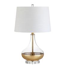 JONATHAN Y Gold Leaf West 24.5" Glass LED Table Lamp