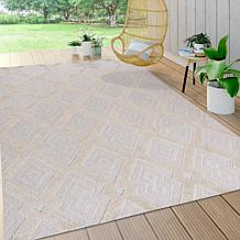 JONATHAN  Y High-Low Pile Ogee Trellis Indoor/Outdoor 5' x 8' Rug