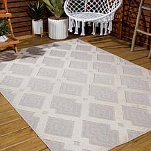 JONATHAN  Y High-Low Pile Ogee Trellis Indoor/Outdoor 5' x 8' Rug