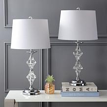 Jonathan Y Madison 27.5" Crystal and Chrome Pair of LED Table Lamps