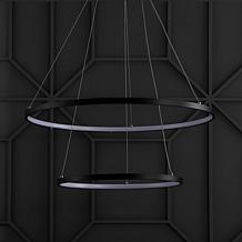 JONATHAN Y Matte Black Brice 24" Integrated LED Metal Chandelier