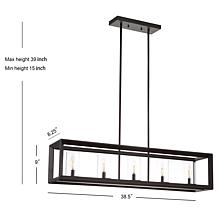 JONATHAN Y Oil Rubbed Bronze Anna 38.5" Linear 5-light Pendant