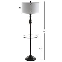 JONATHAN Y Oil Rubbed Bronze Laine 60" Metal Side Table and Floor Lamp
