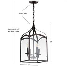 JONATHAN Y Oil Rubbed Bronze Ruth 11" 4-light Lantern Pendant
