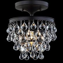JONATHAN Y Oil Rubbed Bronze Toronto 10" Metal Crystal Chandelier