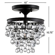 JONATHAN Y Oil Rubbed Bronze Toronto 10" Metal Crystal Chandelier