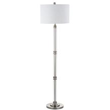 JONATHAN Y Polished Nickel Clear Ralph 60" Metal Glass Floor Lamp