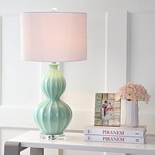 JONATHAN Y Seafoam Green Faye 28" Glass LED Table Lamp