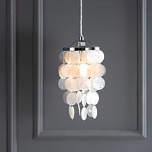 JONATHAN Y White and Chrome Cayla 7" Seashell LED Chandelier Pendant