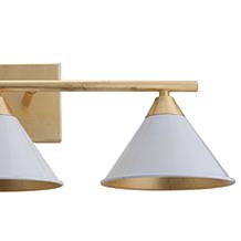 JONATHAN Y White and Gold Yvette 25" 3-light Metal Vanity Wall Light