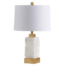 JONATHAN Y White Gold Leaf Eloise 23" Alabaster Metal LED Table Lamp