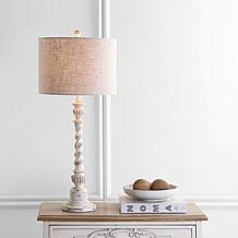 JONATHAN Y White Wash Regent 33" Rustic Resin LED Table Lamp