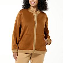 Joy CleanBoss Luxurious Faux Suede Reversible Bomber Jacket