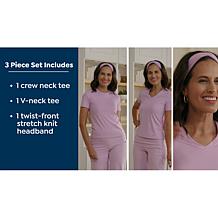 Joy Collection Cool & Clean Two Performance Tees w/Headband