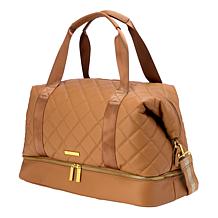 Joy First Class Luxury Leather Quilted Double Decker Weekender