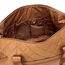 Joy First Class Luxury Leather Quilted Double Decker Weekender