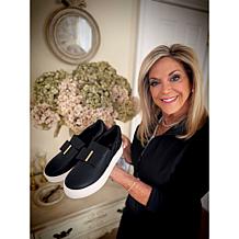 Joy Luxe Slip-On Genuine Leather Bow Sneaker with Orthotic Insole