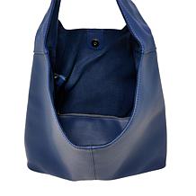 Joy Metallic Leather Hobo Slouch Bag with Wristlet