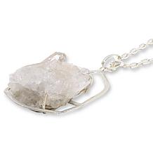 KALIFANO Freeform Quartz Crystal Pendant with Chain