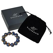 KALIFANO Multigemstone Globe Bead Stretch Bracelet