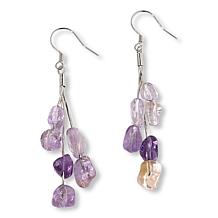 KALIFANO Sterling Silver Gemstone Nugget Dangle Earrings