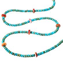 KALIFANO Turquoise-Color Howlite and Spiny Oyster Shell 38" Necklace