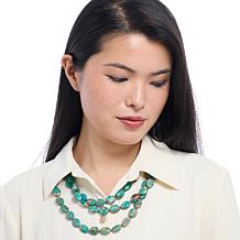 KALIFANO Turquoise-Color Howlite Bead 73" Necklace