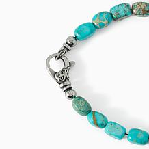 KALIFANO Turquoise-Color Howlite Bead Bracelet 