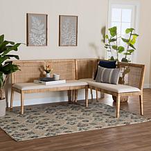 Kalimantan Bohemian Rattan Banquette Set with Cushions