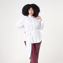 KAP by Kaphill Stretch Poplin Belted Shirt