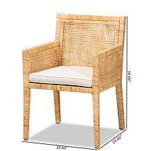 Karis Wood and Rattan Dining Chair with Cushion