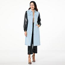 kathy ireland® Fashion 360 Denim British Tower Maxi Trench Coat