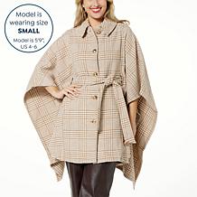 kathy ireland® Fashion 360 Swiss Chateau Faux Wool Belted Poncho