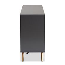 Kelson Dark Grey and Gold Finished Wood 2-Door Sideboard Buffet